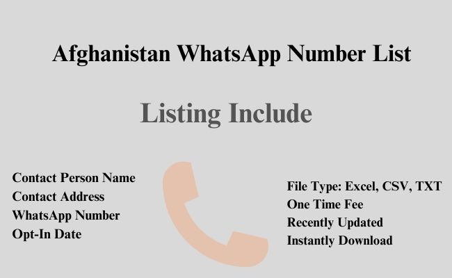 Afghanistan whatsapp number list