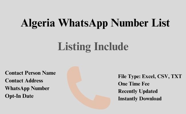 Algeria whatsapp number list