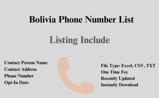 Bolivia Phone number list