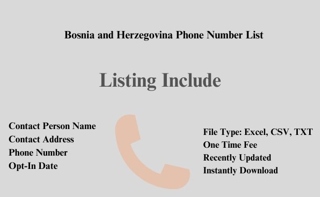 Bosnia and Herzegovina Phone number list