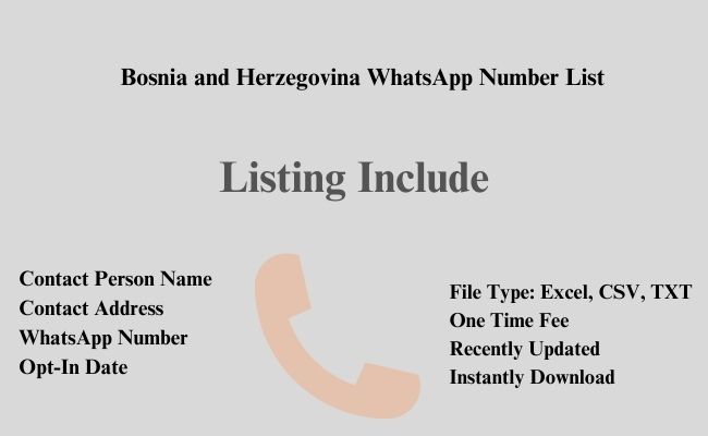 Bosnia and Herzegovina whatsapp number list