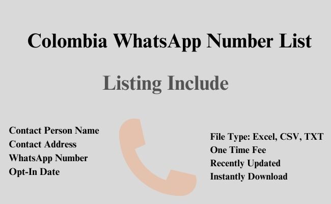 Colombia whatsapp number list