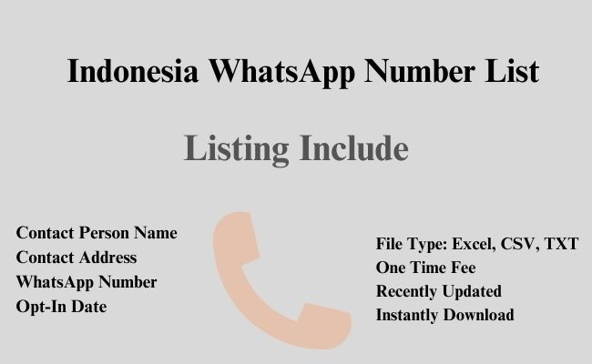 Indonesia whatsapp number list