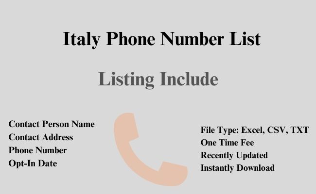 Italy Phone number list