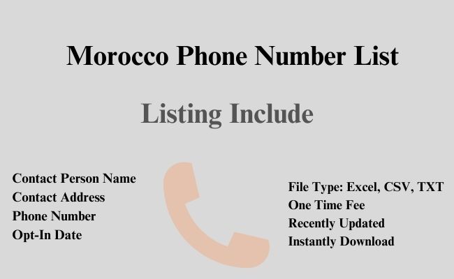 Morocco Phone number list