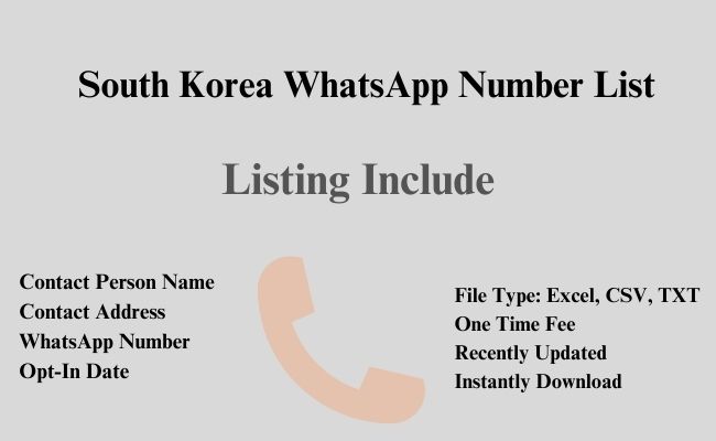 South Korea WhatsApp Number List