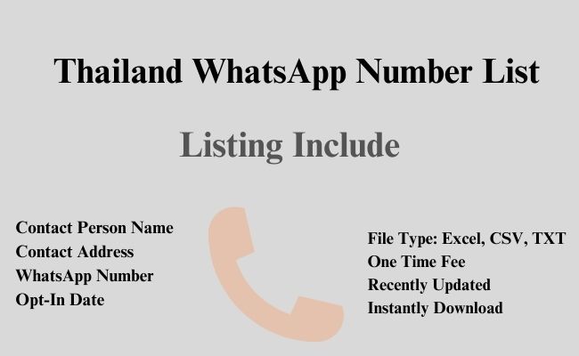 Thailand whatsapp number list