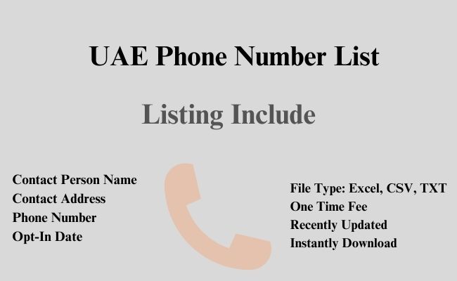 UAE Phone number list