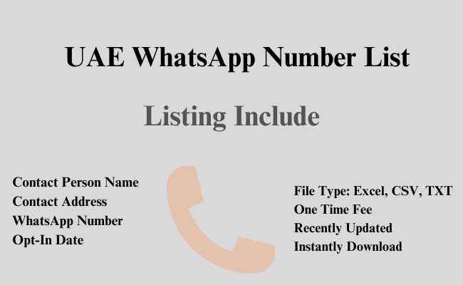 UAE whatsapp number list