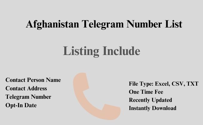 Afghanistan telegram number list