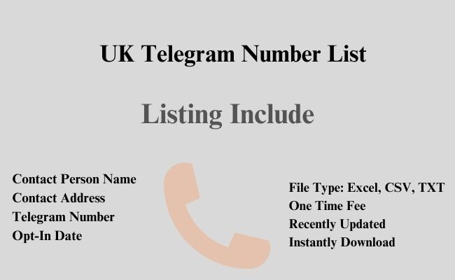 UK telegram number list